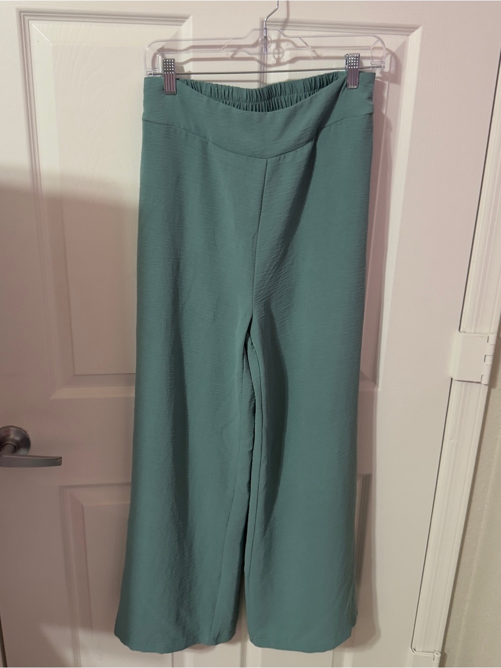 Women's Wide-Leg Pull-On Pantsuit Pants in Teal Green